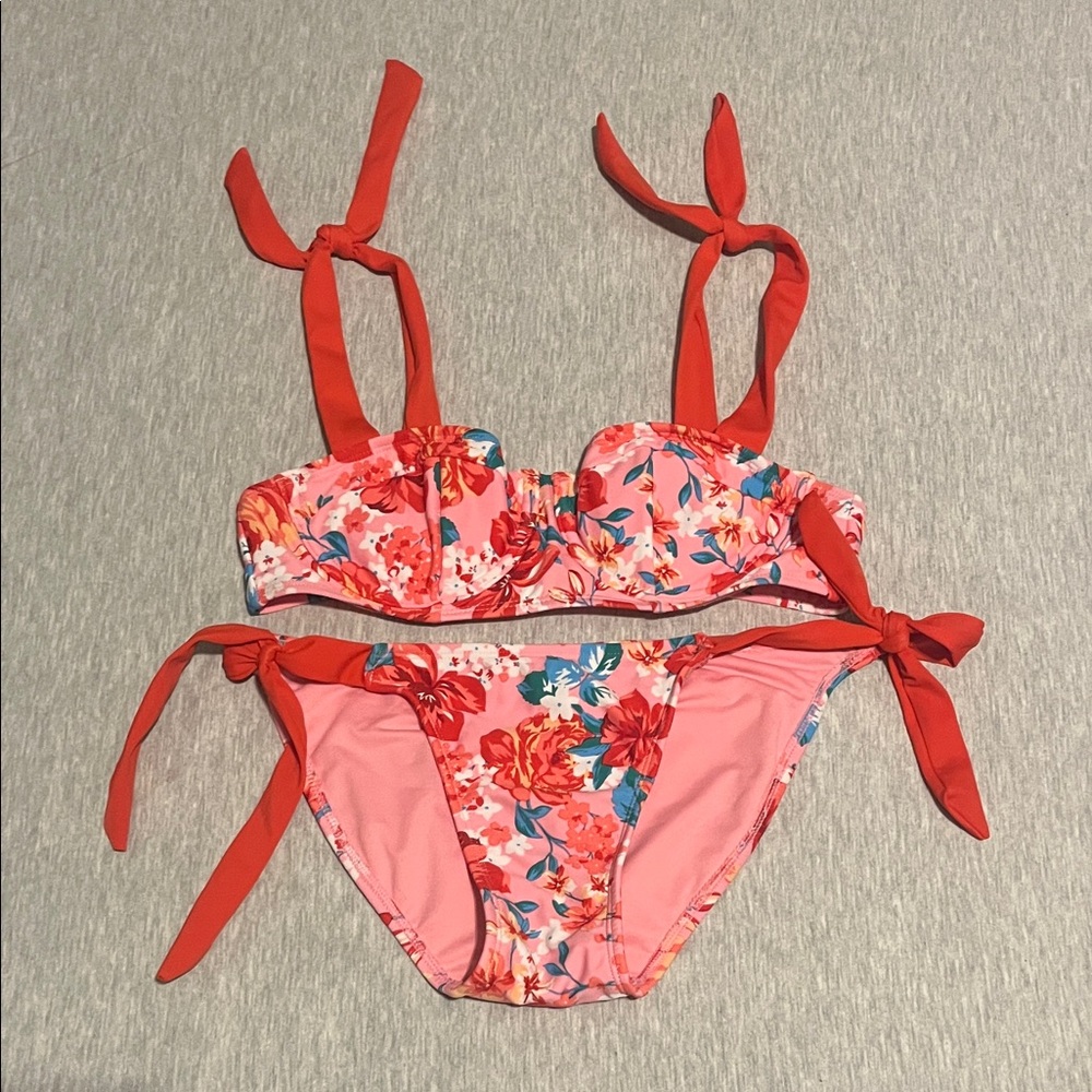Pink Floral Bikini Set